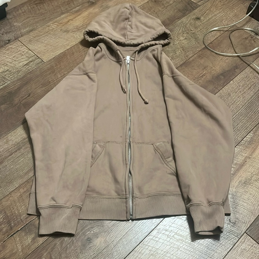 Hollister Brown zip up hoodie Size XS